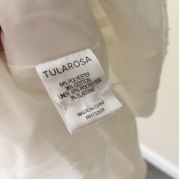 nwt TULAROSA Cream Textured Bailey Floral Dress - Picture 7 of 8